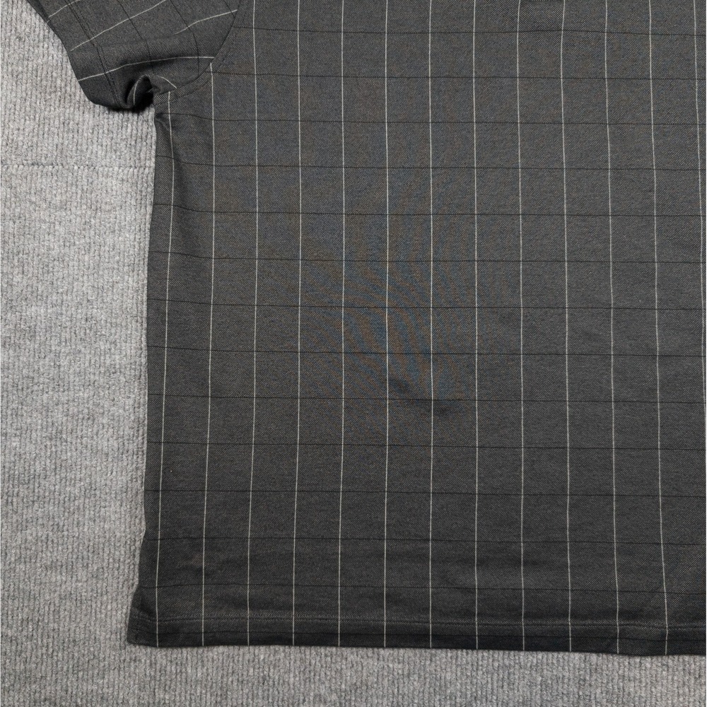Van Heusen Polo Shirt Men XXL Gray Window Pane Classic Business Casual Golfwear - Picture 12 of 15